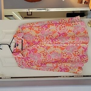 Multi color Chaps long sleeve button-down blouse.